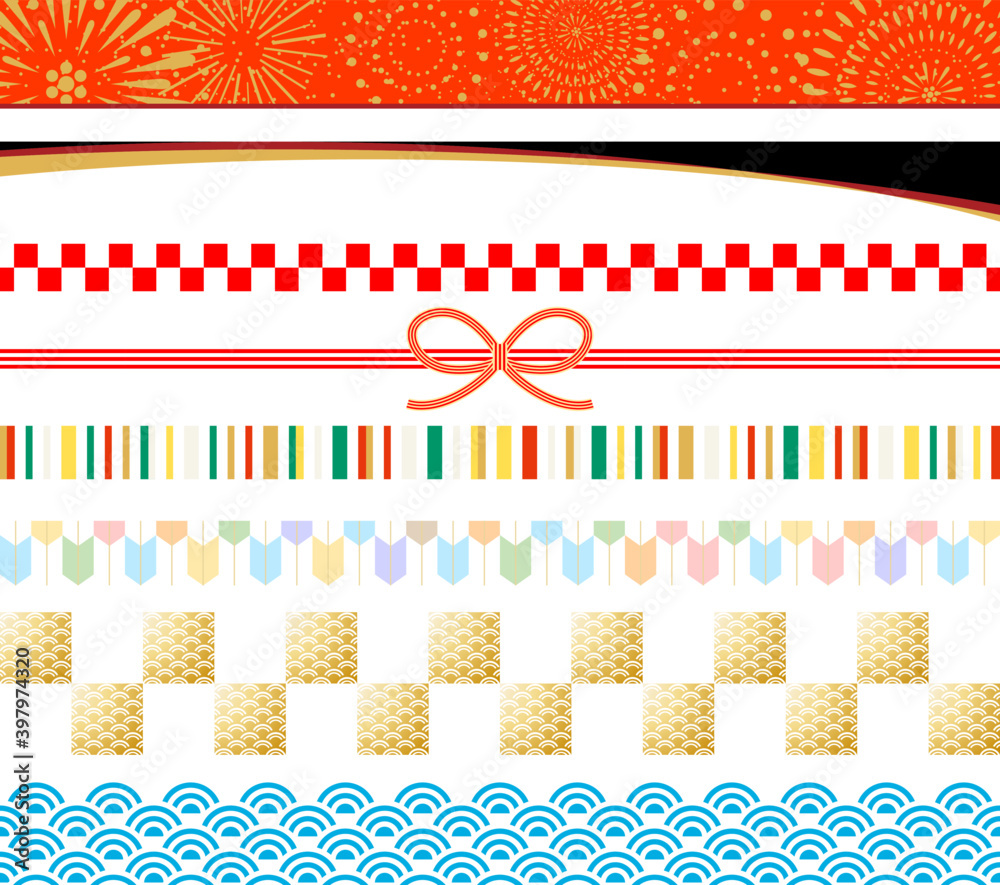 和柄 ライン素材集 Fototapety 和柄 ライン素材集 Fototapety