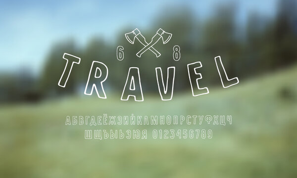 Cyrillic sans serif font in the style of handmade graphic