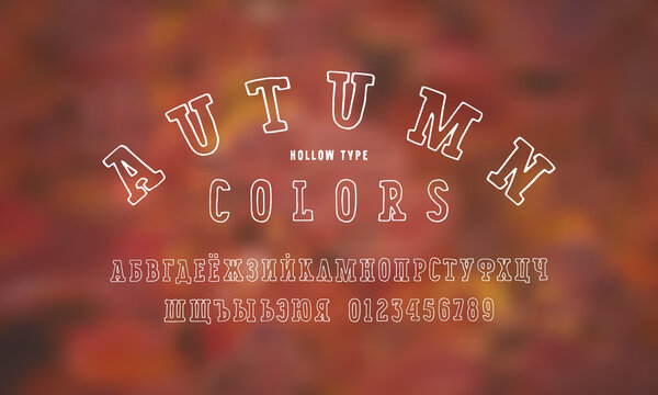 Hollow sans serif font in the style of handmade graphic