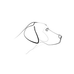 Wall Mural - SINGLE-LINE DRAWING OF A DALMATIAN LABRADOR DOG. This is a hand-drawn, continuous, line illustration. Each gesture sketch was created by hand. 
