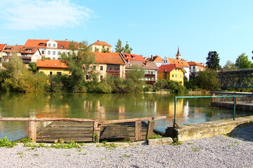 Wall Mural - Novo Mesto, a cute town near the Croatian border