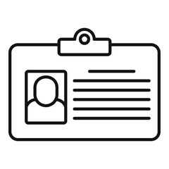 Poster - Room service id card icon. Outline room service id card vector icon for web design isolated on white background