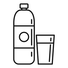 Poster - Room service water bottle icon. Outline room service water bottle vector icon for web design isolated on white background