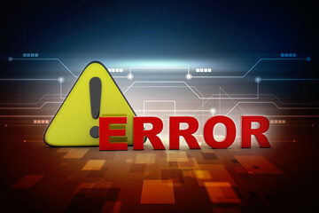Poster - 3d rendering Exclamation sign with error