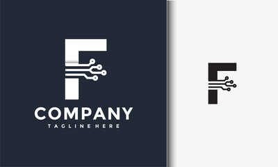 initial F logo technology