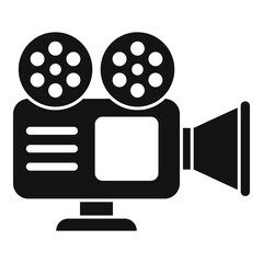 Poster - cinema camera icon. simple illustration of cinema camera vector icon for web design isolated on whit