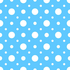 Poster - White dots on a blue backgrounds. Abstract seamless mosaic background. Pixels backdrop.