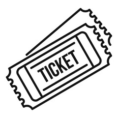 Canvas Print - Cinema tickets icon. Outline cinema tickets vector icon for web design isolated on white background