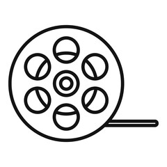 Poster - Film reel icon. Outline film reel vector icon for web design isolated on white background