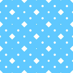 Poster - White dots on a blue backgrounds. Abstract seamless mosaic background. Pixels backdrop.