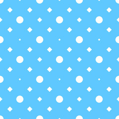 Poster - White dots on a blue backgrounds. Abstract seamless mosaic background. Pixels backdrop.
