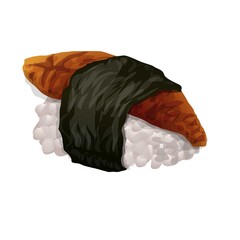 Canvas Print - Menu sushi roll icon. Cartoon of menu sushi roll vector icon for web design isolated on white background