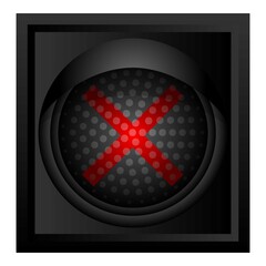 Poster - Red traffic lights icon. Cartoon of red traffic lights vector icon for web design isolated on white background