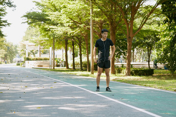 Wall Mural - Men warming up and exercise