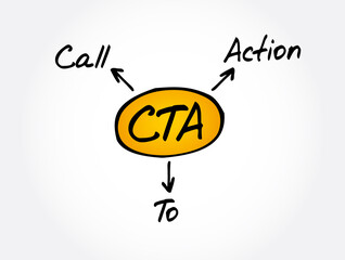 CTA - Call To Action acronym, business concept background