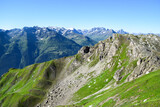 Fototapeta Natura - Beautiful Lechtal Alps in Tyrol, Austria. On a sunny day with a small path