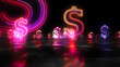 © Skórzewiak - Dollar money symbol abstract neon 3d illustration