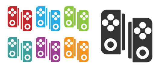 Sticker - Black Gamepad icon isolated on white background. Game controller. Set icons colorful. Vector Illustration.