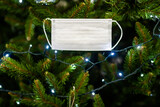 Fototapeta  - Christmas gift - Christmas tree in a mask