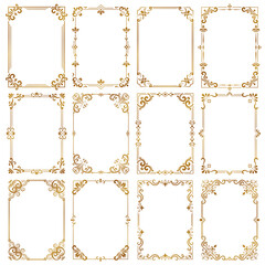 Wall Mural - Decorative vintage frames. Certificate ornamental borders royal elegant calligraphic style vector collection. Illustration calligraphic border, wedding premium template