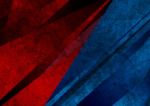 Contrast Red And Blue Grunge Stripes Abstract Background