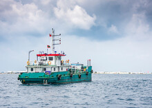 Fishing Ship In The Indian Ocean Near Male Island, Maldives