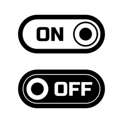 Poster - On Off Switch Button Slider Icon Set. Vector Image.