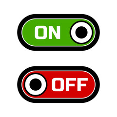 Poster - On Off Switch Button Slider Icon Set. Vector Image.