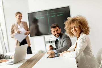 Multiethnic business people working together in the office