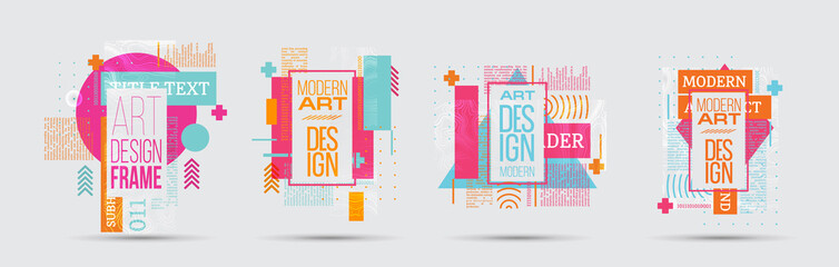 Poster - vector illustration. a minimalistic hipster colored frame design
