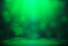 ST Patrick's Day Background Green Clover Leaf Bokeh Lights Defocused For ST Patrick's Day Celebration Design Background