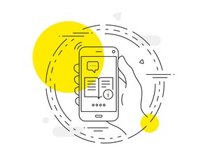 Aufkleber - Technical information line icon. Mobile phone vector button. Instruction sign. Technical info line icon. Abstract concept badge. Vector