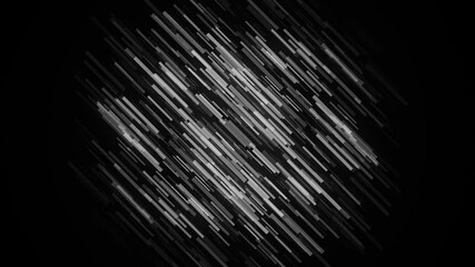 Poster - Flow of diagonal lines of matrix. Animation. Luminous stream of moving strokes on black background. Diagonal stream of lines moving slowly in dark space