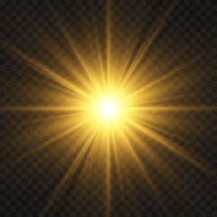 Poster - Shining golden stars isolated on black background