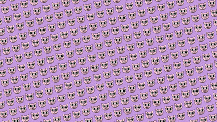 Piggie pattern on purple background