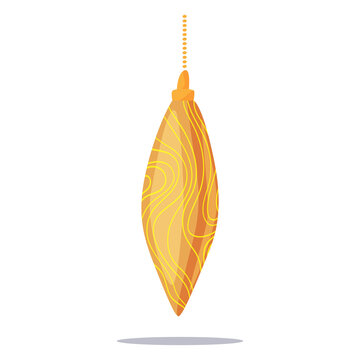 The concept of winter holidays and celebrations. Beautiful decorations for the Christmas tree. Set of holiday decorations. Set of golden hanging toys of the Christmas tree.