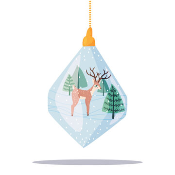 The concept of winter holidays and celebrations. Beautiful decorations for the Christmas tree. Set of holiday decorations. Set of golden hanging toys of the Christmas tree.