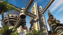 3D Futuristic City Skyline