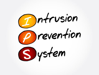 Aufkleber - ips - intrusion prevention system acronym, technology concept background