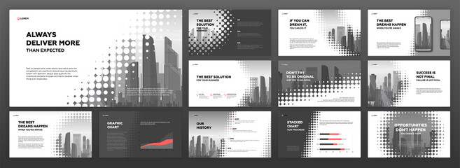 Wall Mural - business powerpoint presentation templates set. use for keynote presentation background, brochure de