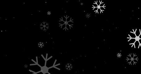 Wall Mural - 3d illustration realistic winter snow fall with snowflake shape christmas xmas overlay twinkling spa