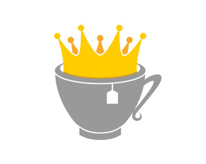 Canvas Print - Teacup with crown liquid logo