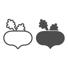 Poster - Beet line and solid icon, farm garden concept, Beet root sign on white background, Beetroot vegetable icon in outline style for mobile concept and web design. Vector graphics.