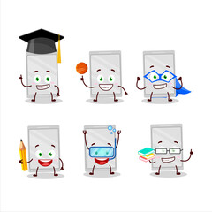 Poster - School student of plastic tray cartoon character with various expressions