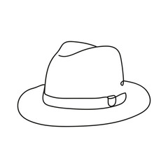 Canvas Print - elegant male hat one line style icon