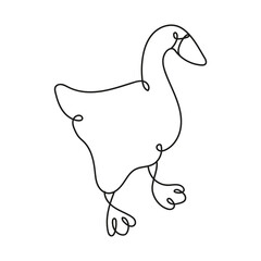 Sticker - duck farm animal one line style icon