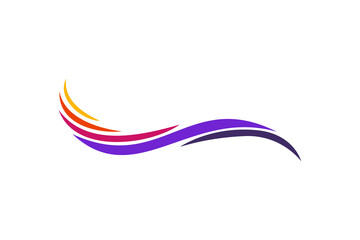 swoosh wave colorful logo design concept vector