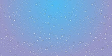 Drops Water Rain On Blue Background, Realistic Style, Vector Elements