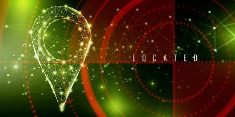 Poster - 2d rendering Red map pointer
