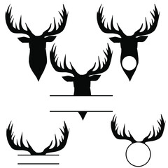Wall Mural - deer icon vector set. hunting illustration sign collection. horns symbol.